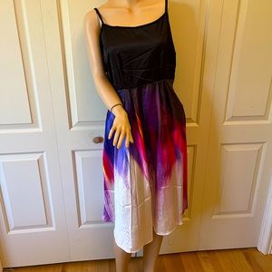 Gorgeous Satin Retro Style Dress Magenta Purple dyed L
